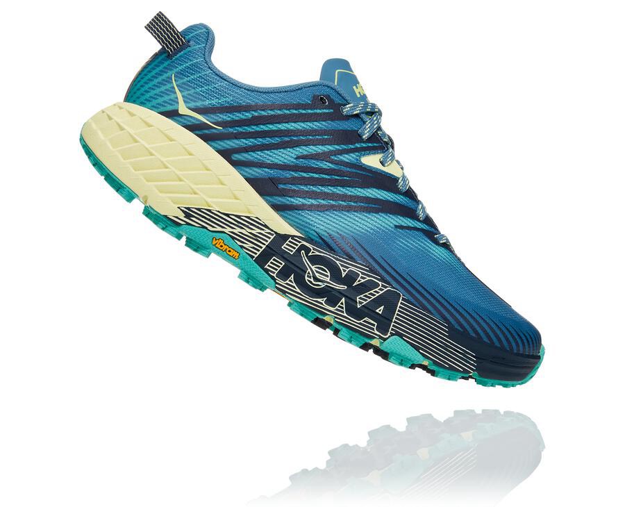 Tenis Trail Hoka One One Feminino Azuis - Speedgoat 4 - 298-NUVKOH